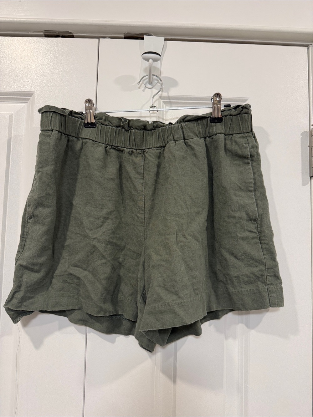 Banana Republic Olive High-Waist Elastic Shorts